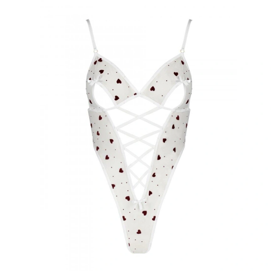 Эротическое боди с рисунком Passion LOVELIA BODY S/M, white фото 12