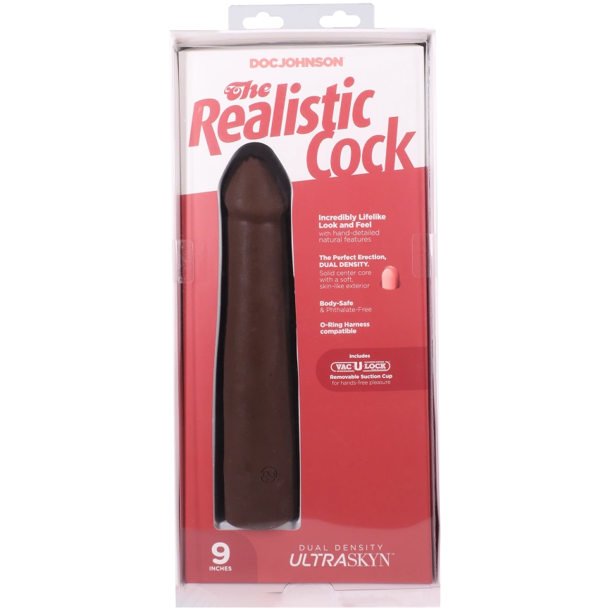 Фаллоимитатор Doc Johnson The Realistic Cock ULTRASKYN - 9 Inch Chocolate фото 10