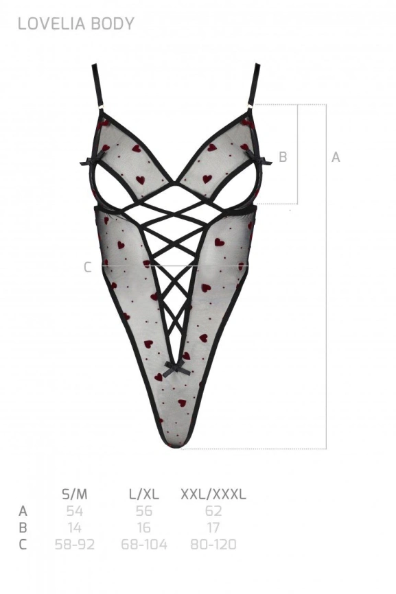 Эротическое боди с рисунком Passion LOVELIA BODY XXL/XXXL, black фото 7