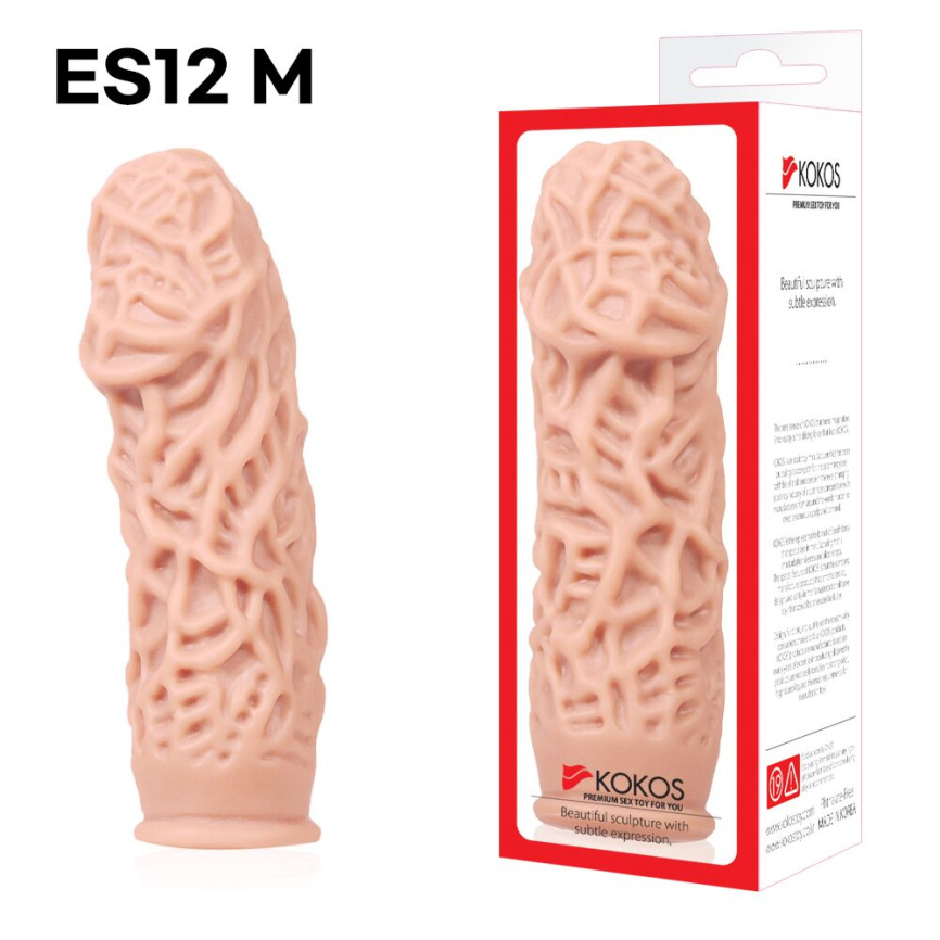Насадка на член Kokos Extreme Sleeve ES.12 розмір M, потовщувальна, стимулюючий рельєф фото 4