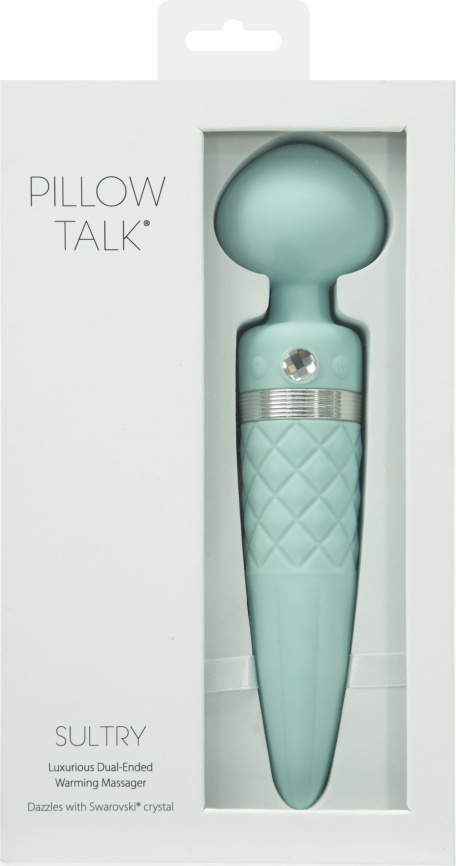 Вібромасажер 2в1 PILLOW TALK - Sultry Teal, класичний масажер і вібратор з ротацією, підігрів фото 13