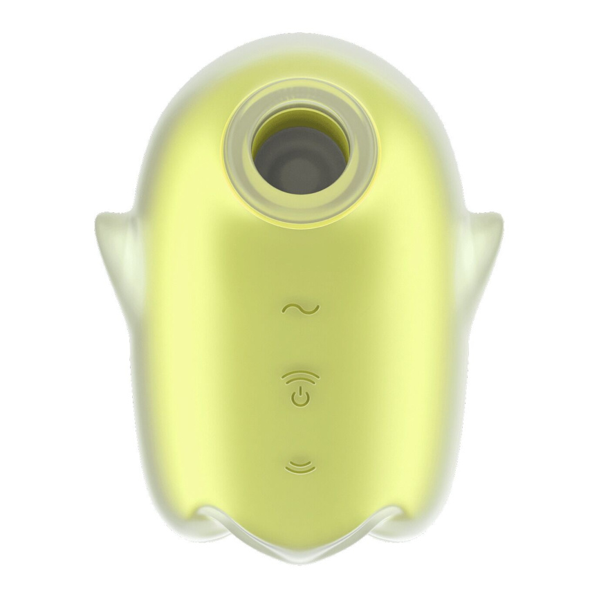 Вакуумний кліторальний стимулятор з вібрацією Satisfyer Glowing Ghost Yellow, світиться в темряві фото 2