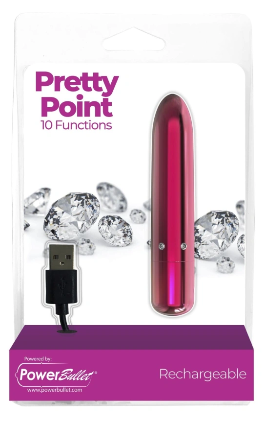 Вибропуля PowerBullet - Pretty Point Rechargeable Bullet Pink фото 5