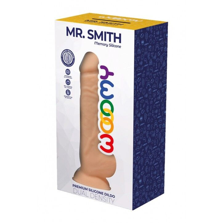 Силіконовий фалоімітатор Wooomy Mr.Smith, термореактивний, з присоскою, довжина 17,5, діаметр 3,3 см фото 2