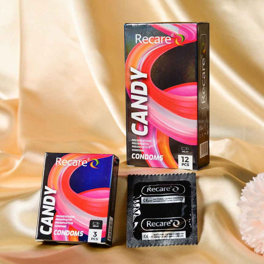 Презервативи Holographic Recare Delay Candy Condoms 3 шт, пролонгувальний ефект, цукерковий аромат фото 5