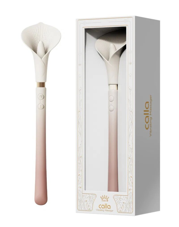Розкішний вібромасажер Zalo – Calla Blossom Pink, двосторонній, 2 мотори фото 8