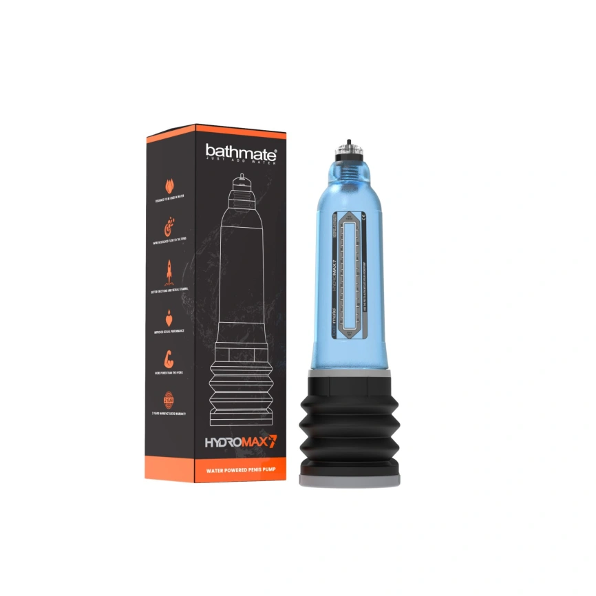 Гидропомпа Bathmate Hydromax 7 Blue, для члена длиной от 12,5 до 18 см, диаметр до 5,2  см фото 5