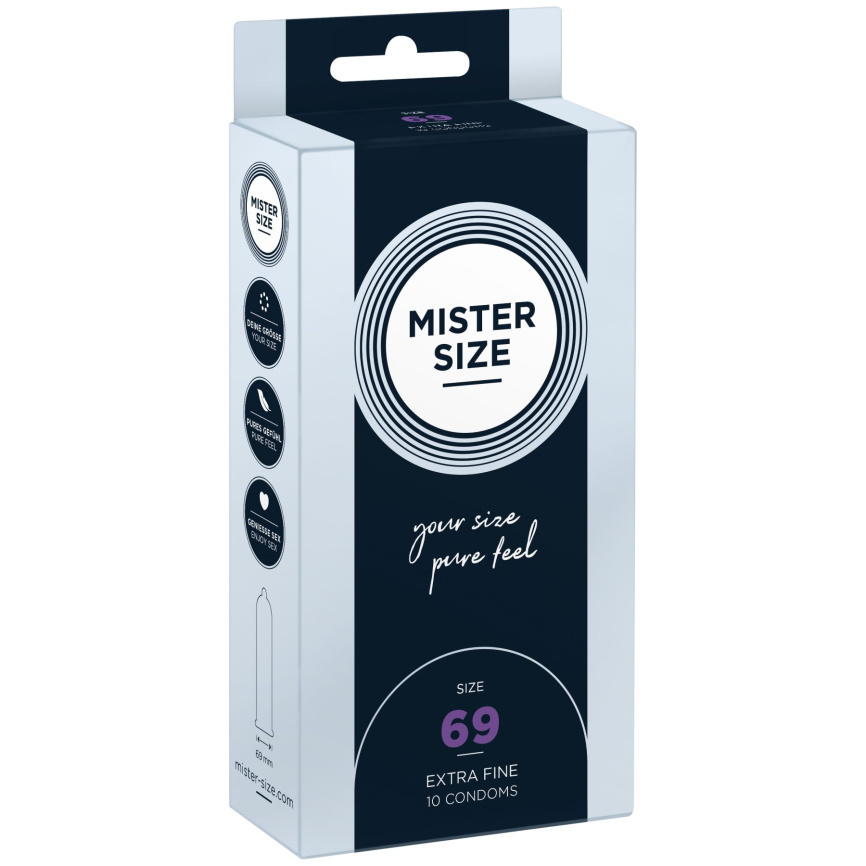 Презервативи Mister Size - pure feel - 69 (10 condoms), товщина 0,05 мм фото 1