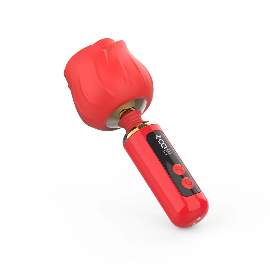 Вібромасажер Loviss Rose Mini Massage Wand Vibrator, головка у вигляді троянди, 9 режимів фото 4