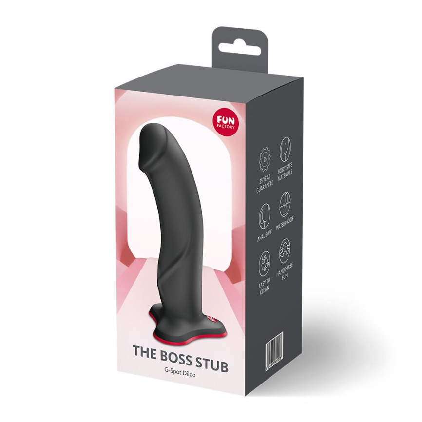 Фалоімітатор Fun Factory THE BOSS STUB Black, реалістична текстура, довжина 17,9 см, діаметр 4,1см фото 5
