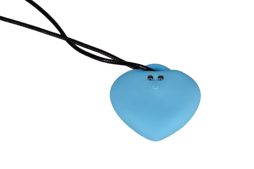 Мінівібратор «Сердечко» FairyGasm PleasureStone blue, 9 режимів, на шнурку фото 3