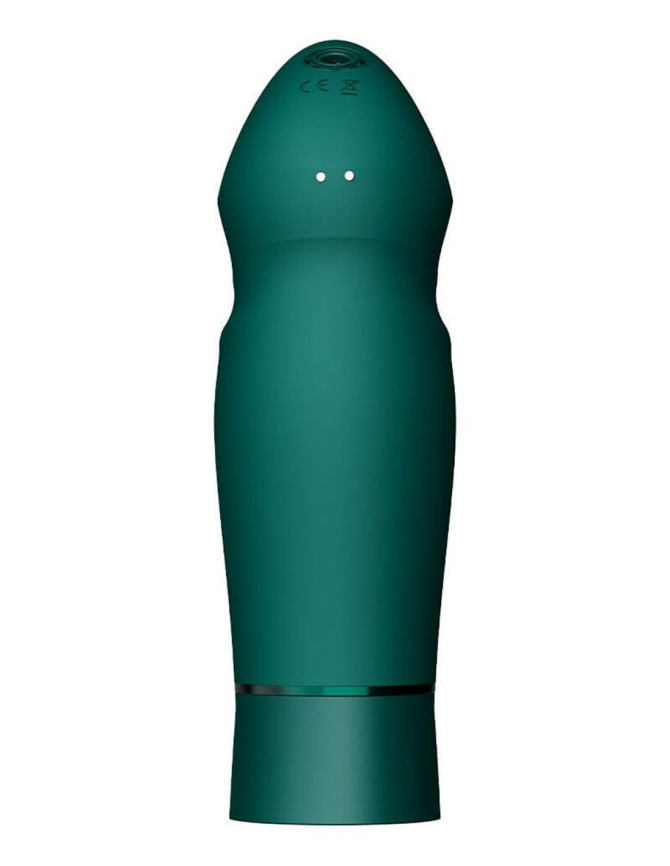 Компактна смарт секс-машина Zalo – Sesh Turquoise Green, 2 насадки, пульт ДК, кристал Swarovski фото 6