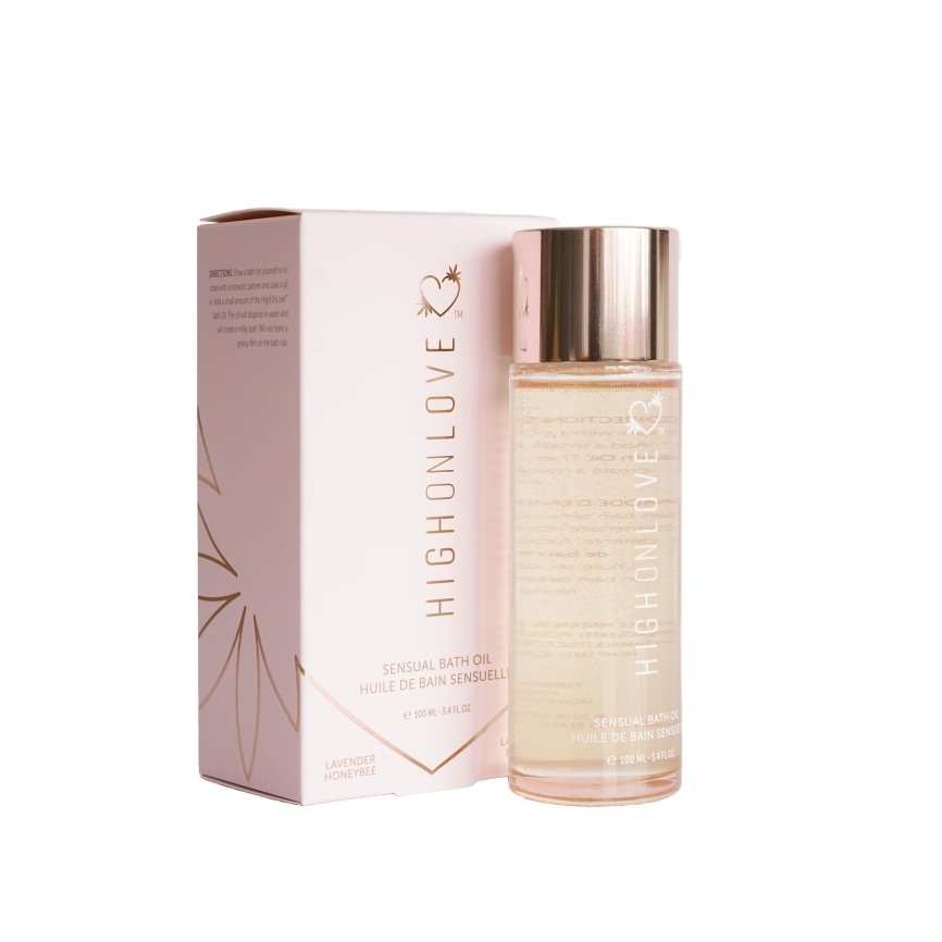 Преміальна олія для ванн HighOnLove Bath Oil - Lavender Honeybee (100 мл) з маслом насіння конопель фото 1