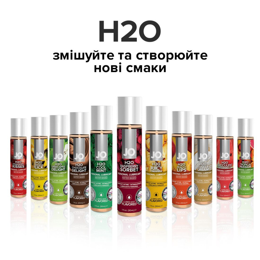 Змазка на водній основі JO H2O — Raspberry Sorbet (120 мл) без цукру, рослинний гліцерин фото 5
