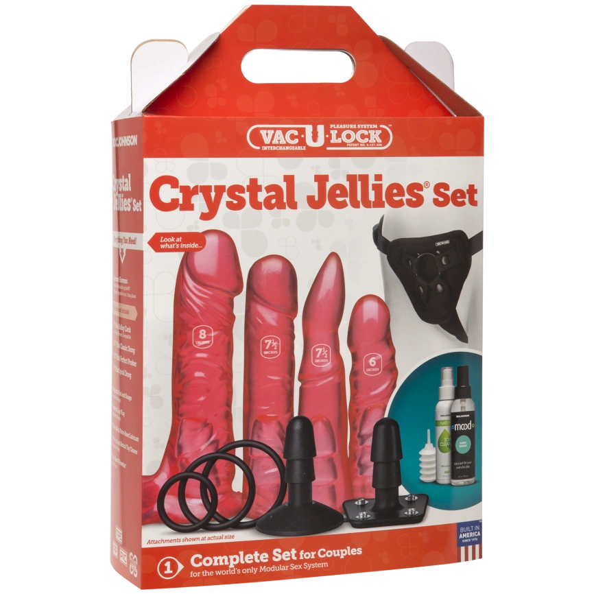 Набор для страпона Doc Johnson Vac-U-Lock Crystal Jellies Set (мятая упаковка!!!) фото 6