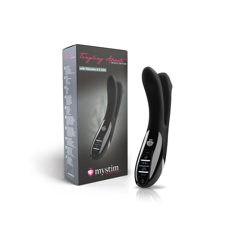 Вибратор двойной с электростимуляцией Mystim Tingling Aparte eStim Black, миостимулятор фото 18