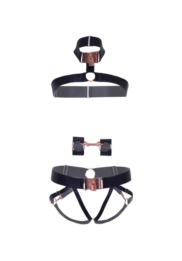 Комплект атласных ремней для бондажа Leg Avenue Satin elastic harness Set, One size, Black фото 5