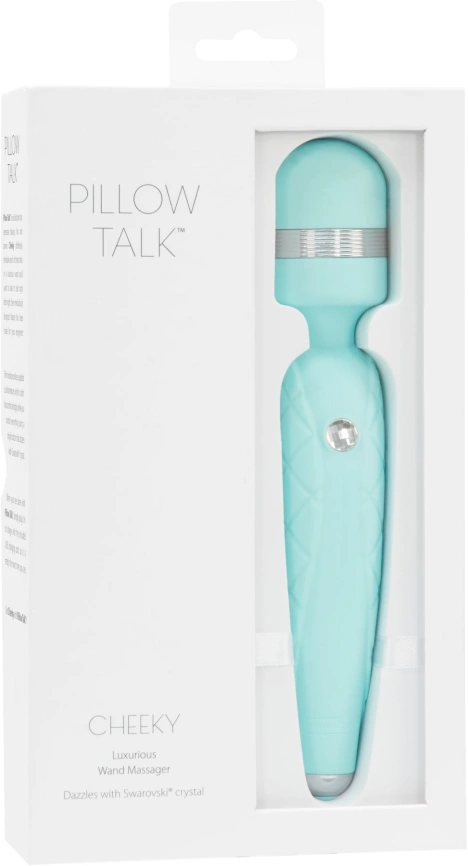 Роскошный вибромассажер PILLOW TALK - Cheeky Teal с кристаллом Swarovski, плавное повышение мощности фото 6