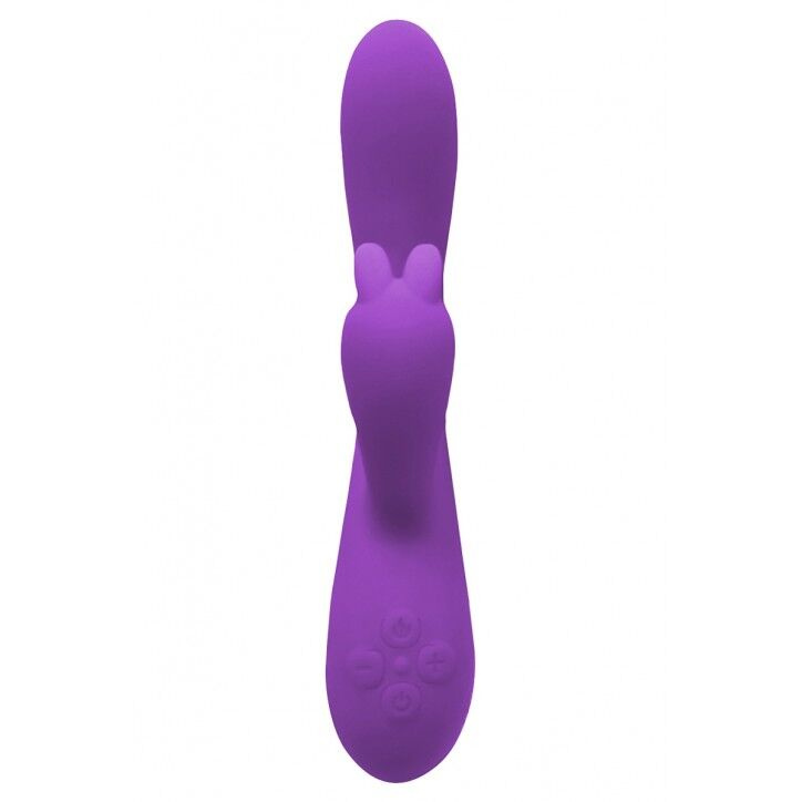 Вібратор-кролик Wooomy Gili-Gili Vibrator with Heat Purple, відросток з вушками, підігрів до 40°С фото 3