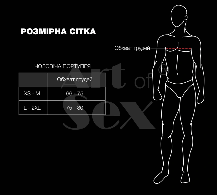 Мужская портупея Art of Sex - Spartacus, экокожа, цвет красный, размер L-2XL фото 4