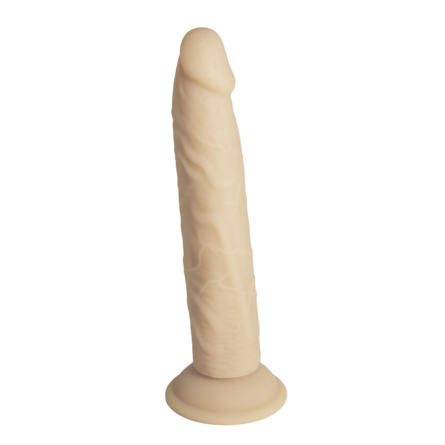 Фалоімітатор Naked Addiction — 9″ Silicone Dual Density Bendable Dildo Vanilla, віброкуля в подаруно фото 1