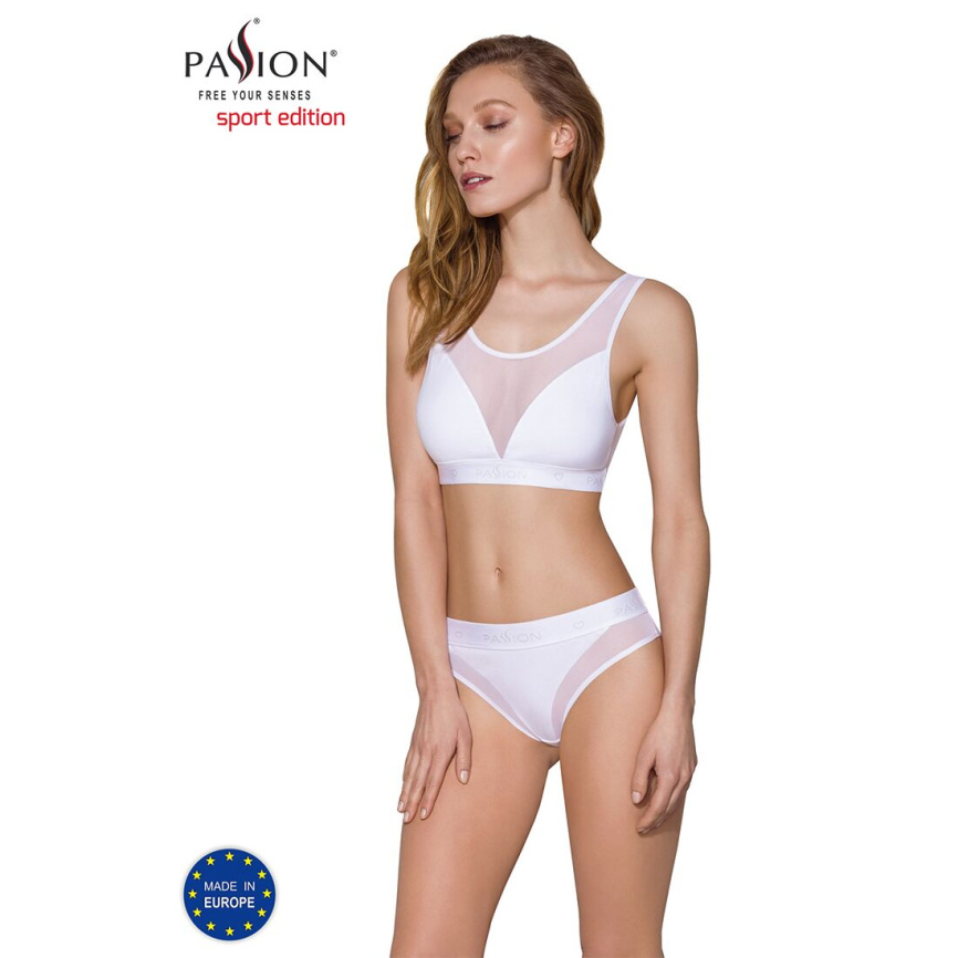 Топ з прозорою вставкою Passion PS002 TOP L, white фото 2