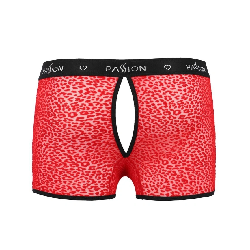 Мужские прозрачные боксеры Passion 046 SHORT PARKER XXL/XXXL Red, сетка, под леопард фото 12