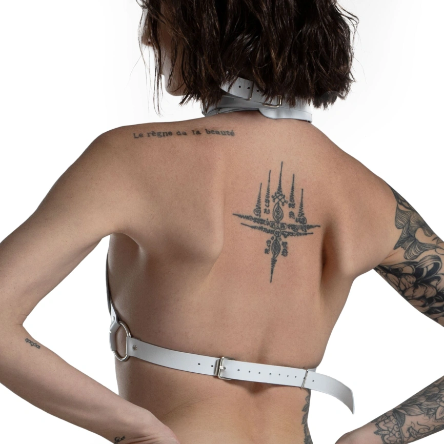 Лиф Сердце из натуральной кожи Feral Feelings - Hearts Bra White фото 2