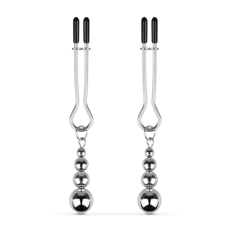 Затискачі для сосків Bedroom Fantasies: Nipple Clamps with Beaded Chain - Silver фото 1