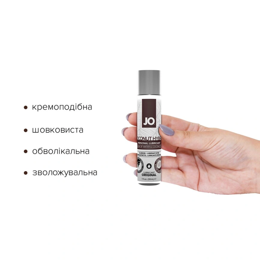 Смазка-крем с кокосовым маслом JO Coconut Hybrid ORIGINAL (30 мл) белая фото 6