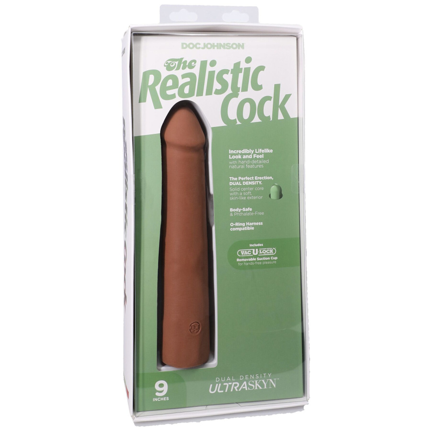 Фалоімітатор Doc Johnson The Realistic Cock ULTRASKYN - 9 Inch Caramel фото 8