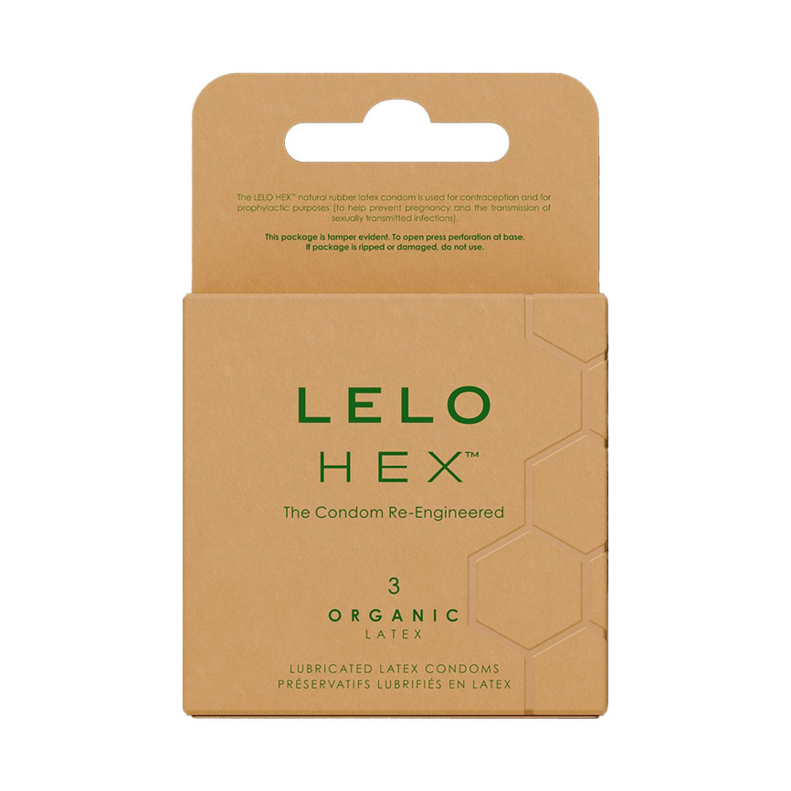 Презервативи LELO HEX Condoms Organic 3 Pack, тонкі та суперміцні фото 1