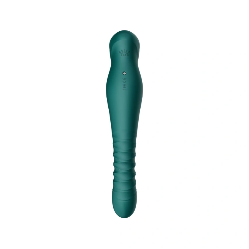 Смартвибратор-пульсатор Zalo — King Turquoise Green, кристалл Swarovski фото 3