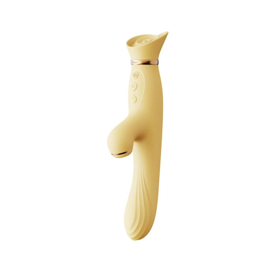 Вибратор с подогревом и вакуумной стимуляцией клитора Zalo - ROSE Vibrator Lemon Yellow фото 1