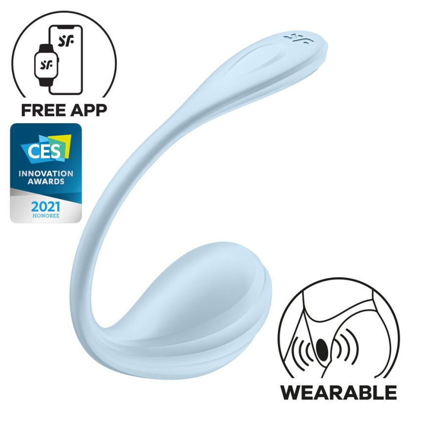 Смарт-віброяйце Satisfyer Smooth Petal Connect App Light Blue фото 1