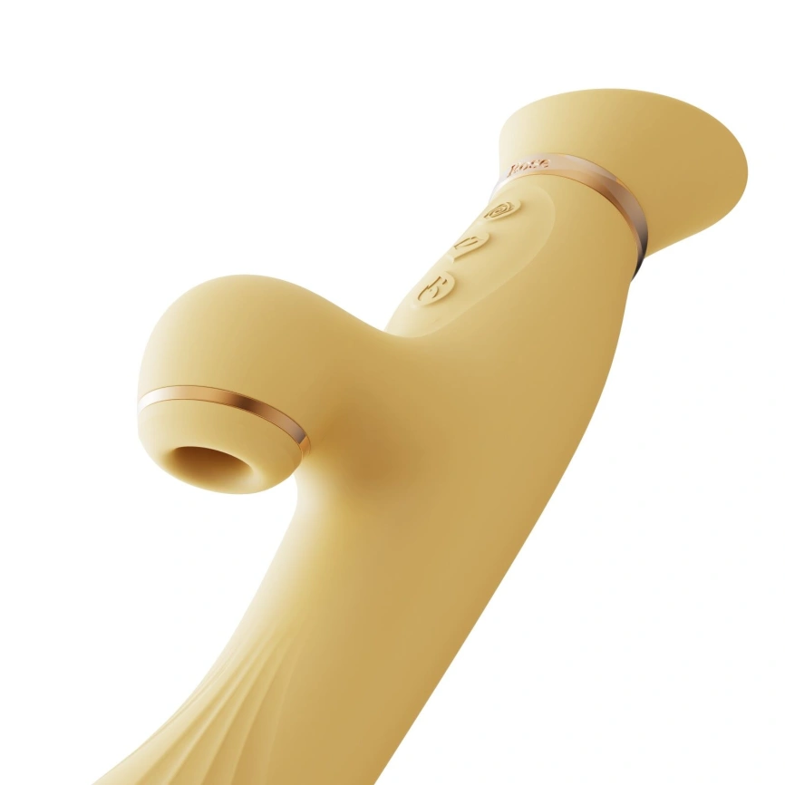 Вибратор с подогревом и вакуумной стимуляцией клитора Zalo - ROSE Vibrator Lemon Yellow фото 4