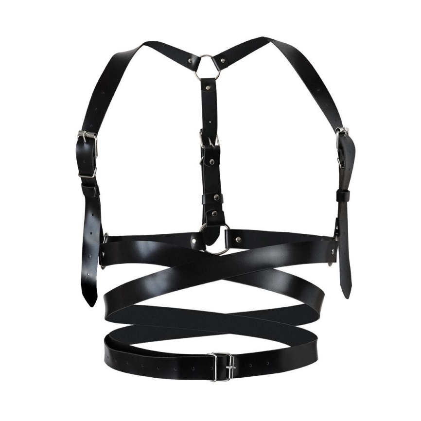 Шкіряна портупея Art of Sex - Melani Leather harness, Чорна L-2XL фото 1