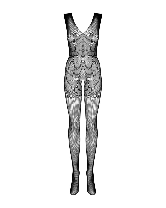 Бодістокінг Obsessive Bodystocking F234 S/M/L, абстрактний малюнок, глибоке декольте фото 5