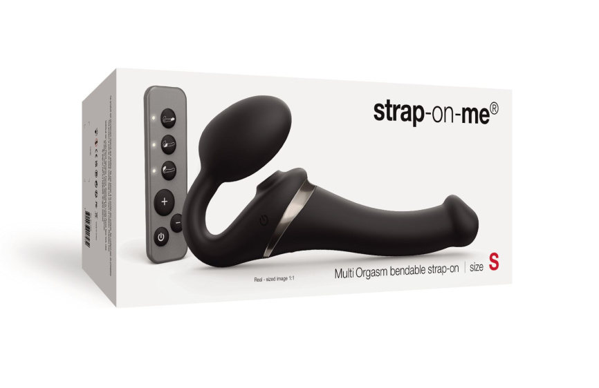 Безремінний вібрострапон з вакуумною стимуляцією Strap-On-Me MULTI ORGASM Black S, регульований фото 8