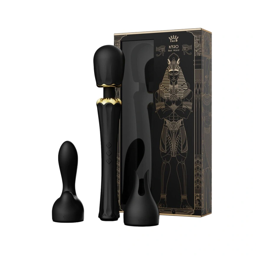 Вибромассажер с насадками Zalo — Kyro Wand Obsidian Black фото 18