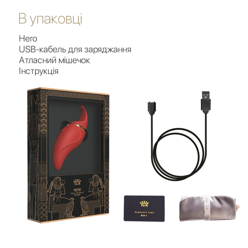 Вібратор 2в1 з язичком Zalo — Hero Wine Red, кристал Swarovski фото 7