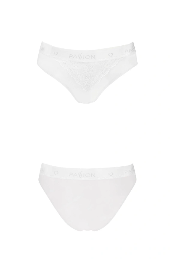 Трусики с широкой резинкой и кружевом Passion PS001 PANTIES L, white фото 4