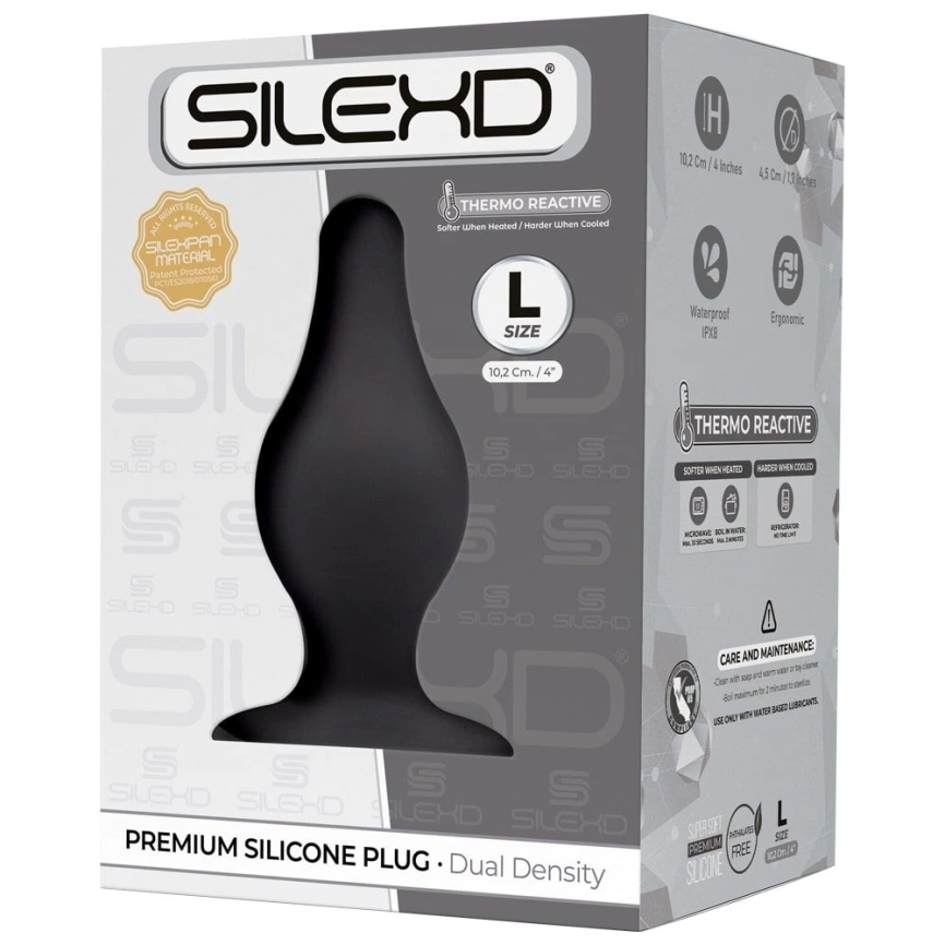 Анальная пробка SilexD (Model 2 size L) двухслойная, силикон+Silexpan, диаметр 4,5 см фото 2
