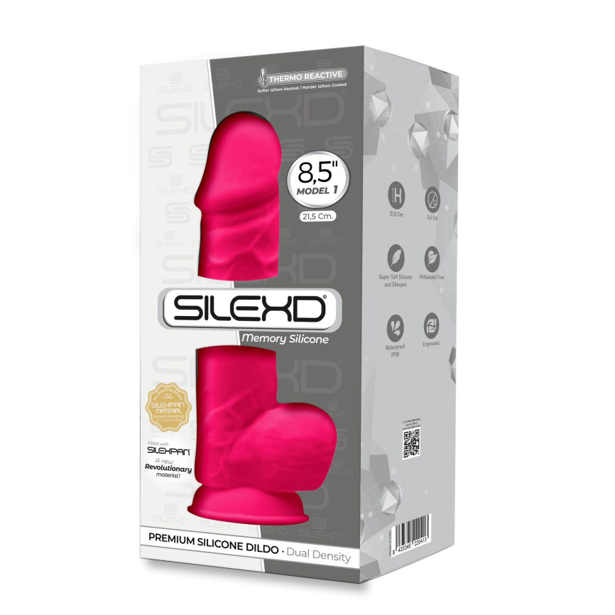 Фалоімітатор SilexD Norman Pink (MODEL 4 size 8.5in), двошаровий, силікон + Silexpan, діаметр 5 см фото 3