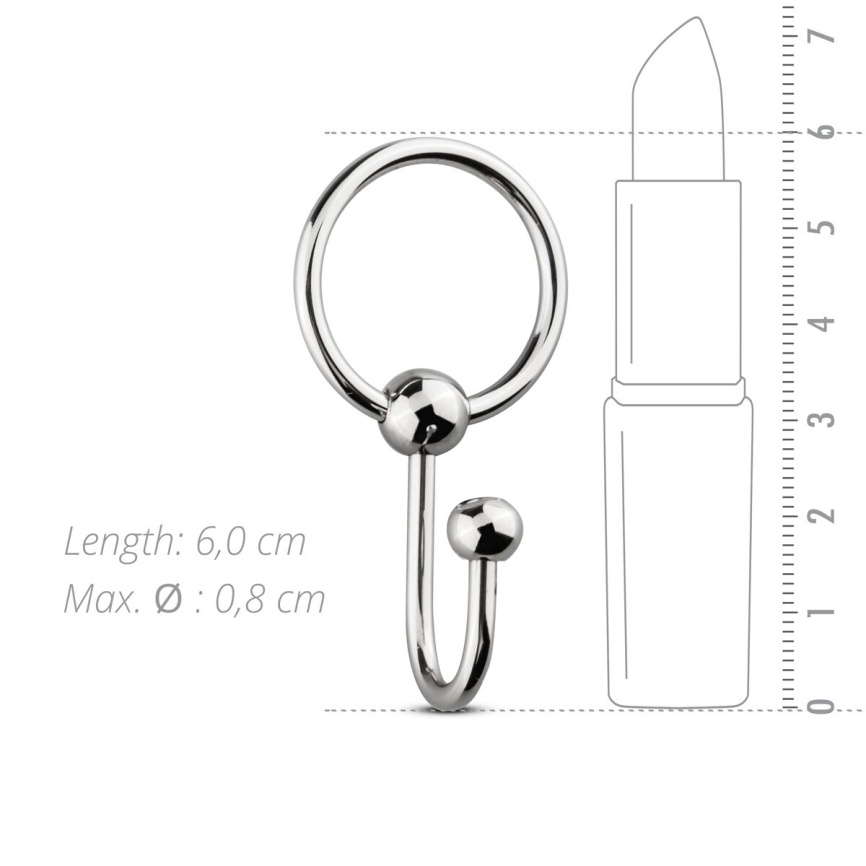 Уретральна вставка з кільцем Sinner Gear Unbendable - Sperm Stopper Solid, діаметр кільця 3,2см фото 5