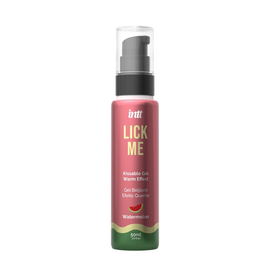 Гель для оральных ласк с согревающим эффектом INTT Lick Me Kissable Gel Watermelon 50 мл, без сахара фото 1