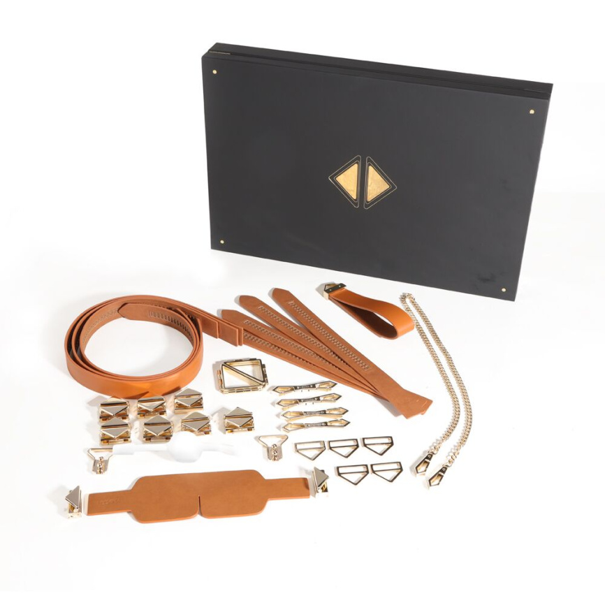 БДСМ-набір LOCKINK Bondage & Restraint Set, коричневий, натуральна шкіра, фіксатори, маска, кляп фото 1