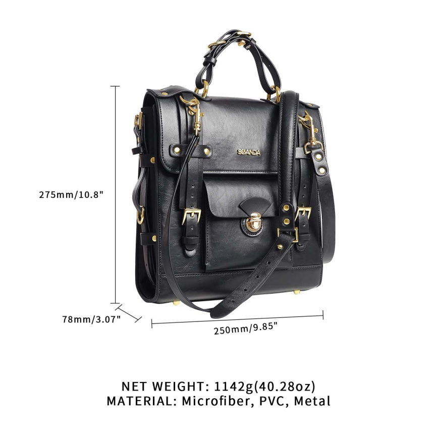 Сумка-трансформер для зберігання секс-іграшок LOCKINK Detachable JK Bag, чорна, ПВХ фото 3