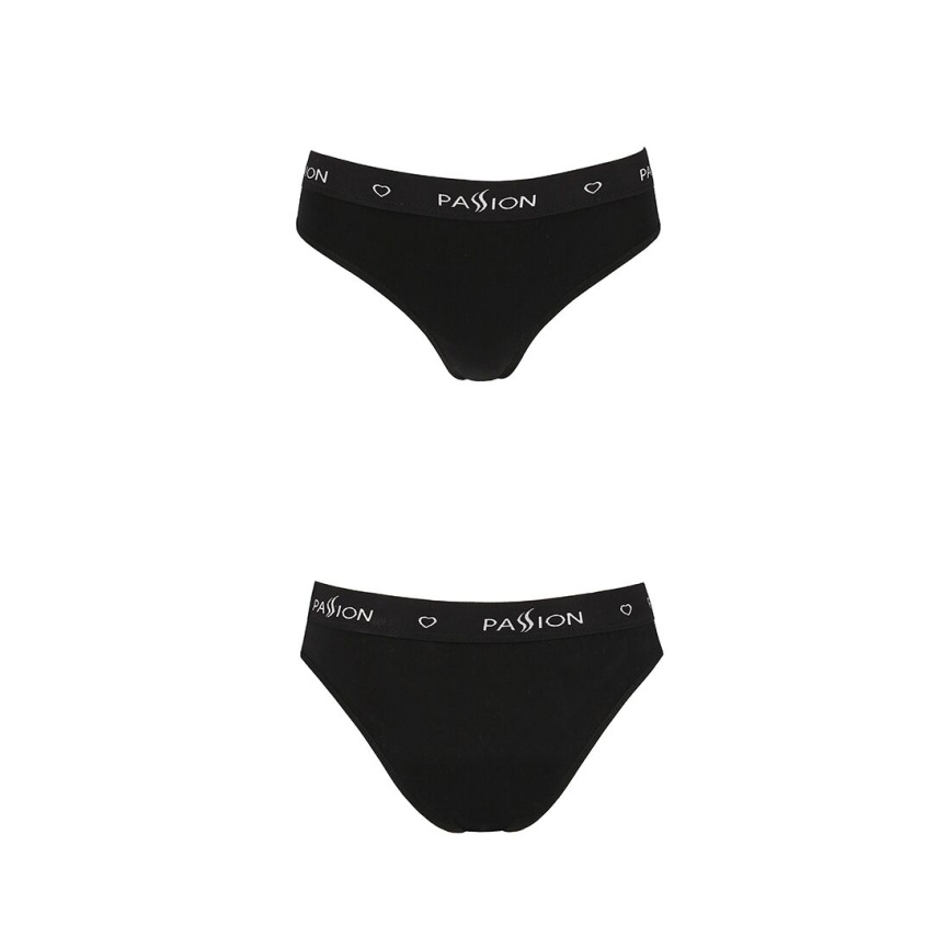 Трусики-сліпи з бавовни та еластаном Passion PS004 PANTIES XL, black фото 5