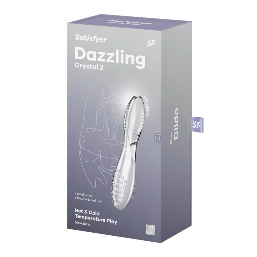 Двосторонній скляний дилдо Satisfyer Dazzling Crystal 2 Transparent фото 5